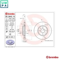 2x BRAKE DISC 09.5843.11 FOR