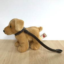 Keel Small Golden Labrador Puppy Dog Standing Soft Toy w Collar & Lead 13cm Tall