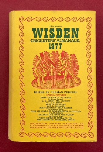 1977 wisden hardback in - 1977,