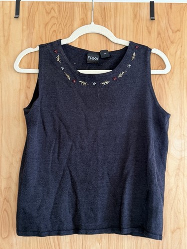 Erika womens navy - solid, ramie