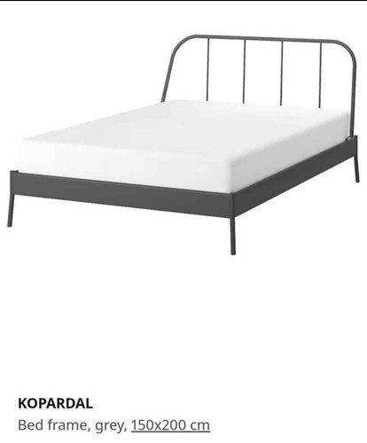 Ikea grey metal double bed - grey,
