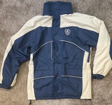 Vintage Scania Blue Beige Jacket Size Medium Retro Workwear Winter Coat Trucking