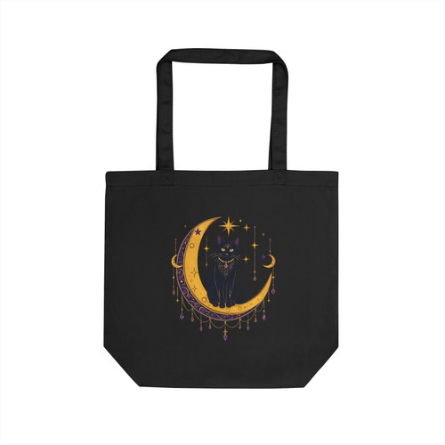 Celestial moon cat eco - cat, tote