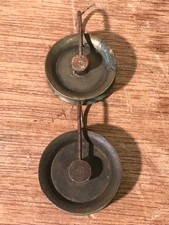 514b  2 x Antique Longcase Grandfather Brass Clock Pulley Weight Wheels