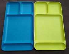2 X Vintage Tupperware lunch Trays / Picnic Plates, Used Once-Veg Food, Just New