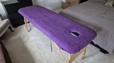 Portable Massage Bed Folding Spa Beauty Table 2 Sections Wooden Frame Black