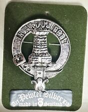 Scottish MacCallum Clan Crest Badge Brooch Pin Art Pewter Silver Ltd. Scotland
