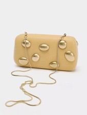 ZARA CLUTCH WITH GOLDEN METAL