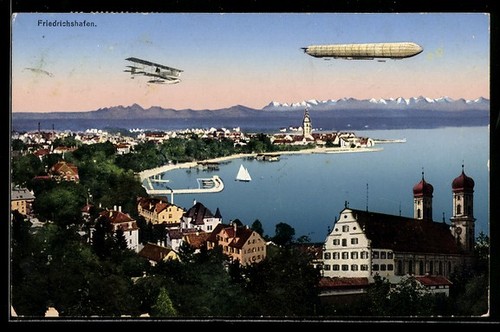 Postcard zeppelin and - of, a