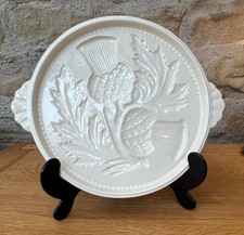 Vintage Large Ceramic 11 inch Shortbread Mould Scottish Thistle Excellent Unused