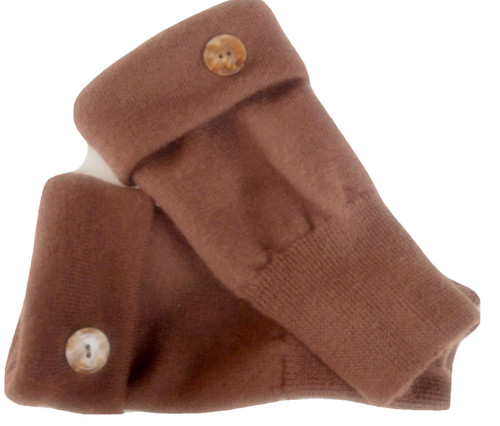 Fingerless gloves brown 100 - gloves, 100%