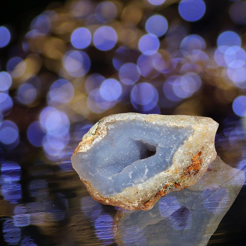 Natural blue chalcedony agate - blue,
