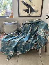 Lewis & Wood ‘Tribal’ Linen Masai Blue Fabric 255cm X 140cm 