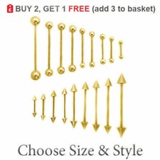 2x GOLD Straight Barbell