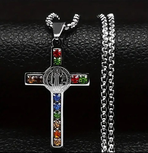 Silver saint benedict - saint, cross