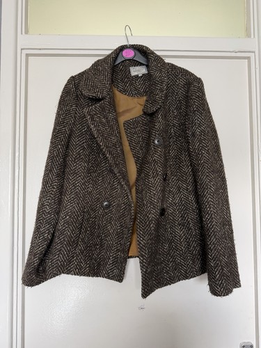 Vintage brown herringbone - brown,