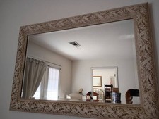 Huge Ivory Beveled Floral