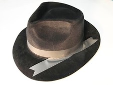3 TRILBY HATS BLACK FLOCK WITH