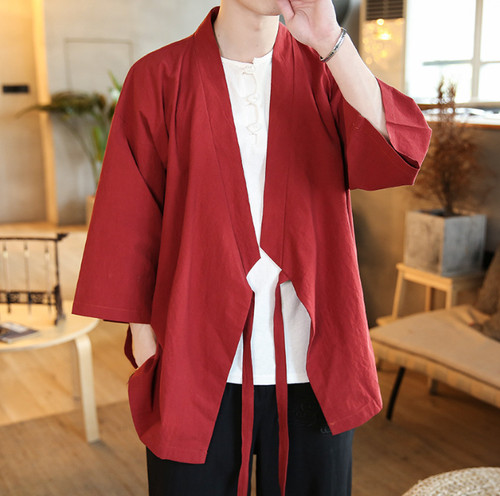 Men japanese kimono jacket - men's,