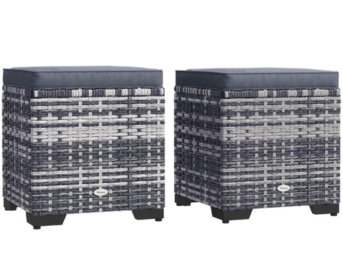 Rattan storage ottoman outdoor - storage,