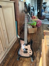 SubZero Paradigm Baritone Electric Guitar- Black Burl Burst 27" Scale Length