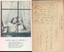 Girl at window with poem Jas