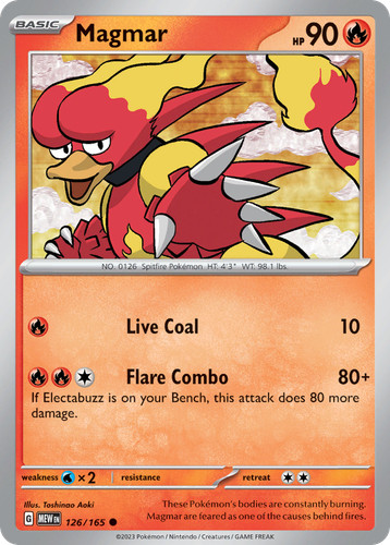 Magmar 126 165 common 151 - magmar, 126/165