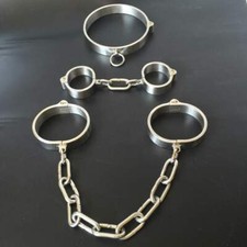 Bondage Heavy Stainless Steel Handcuffs Ankle Cuffs Collar Restraint Shackles UK