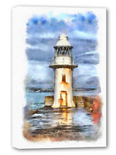 Lighthouse watercolour Wall Art -CANVAS Print ready to hang.