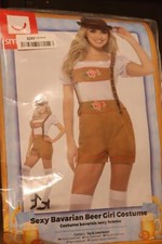 SMIFFYS SEXY BAVARIAN LADY FANCY DRESS COSTUME SZ MEDIUM BEER GIRL LEDERHOSEN