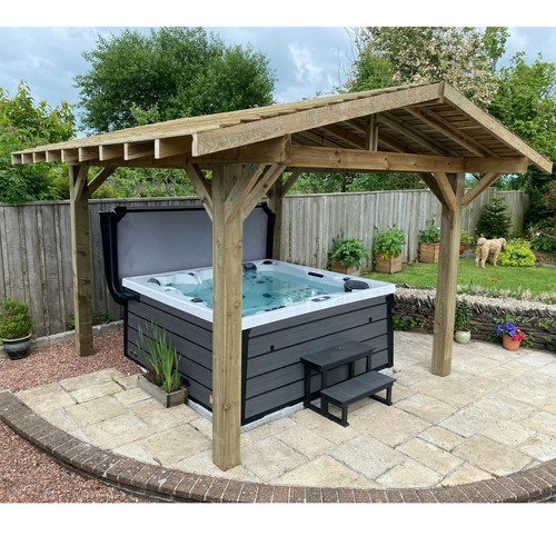 Wooden gazebo hot tub - wooden, 3m