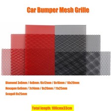 100x33cm Black Red Aluminium Car Bumper Grille Grill Mesh Net Vent Flat UK ^^