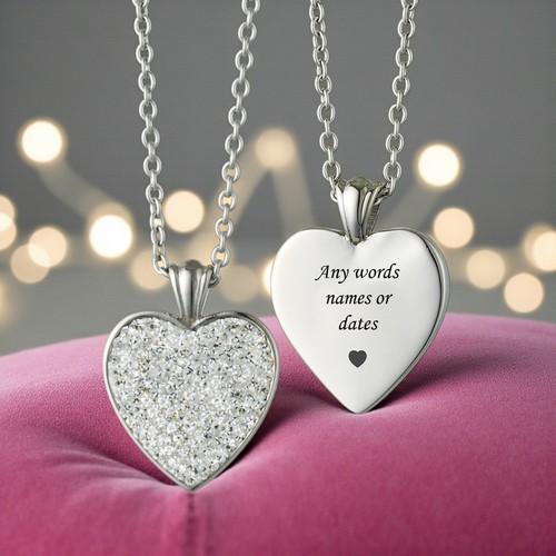 Engraved silver heart - engraved,