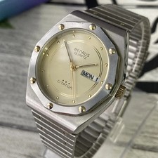 Benrus Watch CITATION Mens Vintage 1980s  OAK Champagne Dial 35mm Case