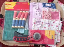 Patchwork Starter Kit, Fabric, Threads, Cutting Board & Rotary Cutter