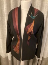 Vintage Janice Wainwright Black Crepe Applique Jacket