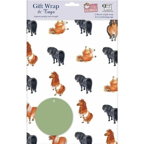 Shetland pony wrapping paper - shetland,
