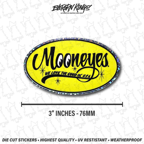Glitter moon eyes sticker - moon,