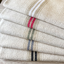 Thick french linen look stripe - look,