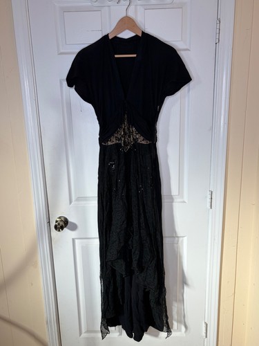 Vintage 1940s black neck - 1940s,