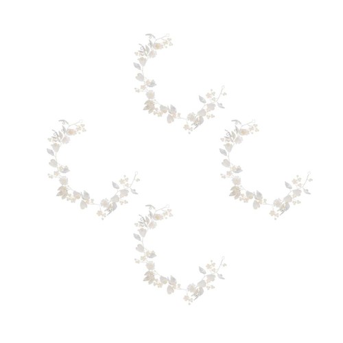 White pearl wedding hair - white, vine