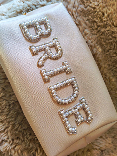 Ivory satin clutch - ivory,