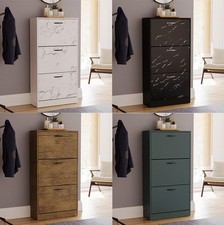 Vida Designs 3 Drawer Shoe Storage Wooden Cabinet Cupboard Organizer