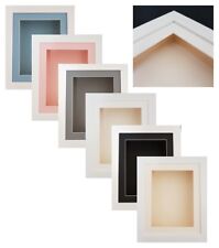 3D 5x4"-12x10" Brushed White Picture Shadow Box Display Frame 1.75"/45mm Deep