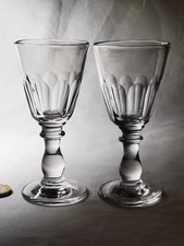 Antique Victorian Glass Gin Dram Spirit Gadget Marks Pair Tavern Drams x 2 VGC