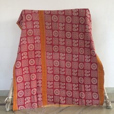 Art Kantha Twin Quilt Handmade