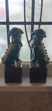 Antique Chinese Foo Dog Statue Porcelain Chinese Fu Lion Pair Guardian