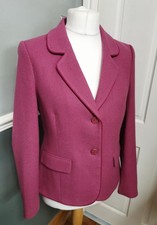 NESS Raspberry Pink Tweed Jacket Blazer Excellent! Size 12 14