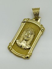 9ct Solid Gold Jesus Head Dogtag Pendant Only 12mmx24mm New 2.4gr