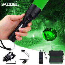 Super Bright Green LED Flashlight Torch Hunting Night Light Offset 20mm Rail UK